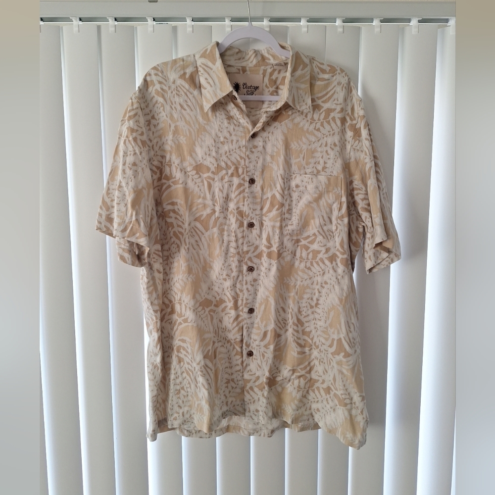 Vintage Silk Circa Hawaiian Shirt Linen Blend